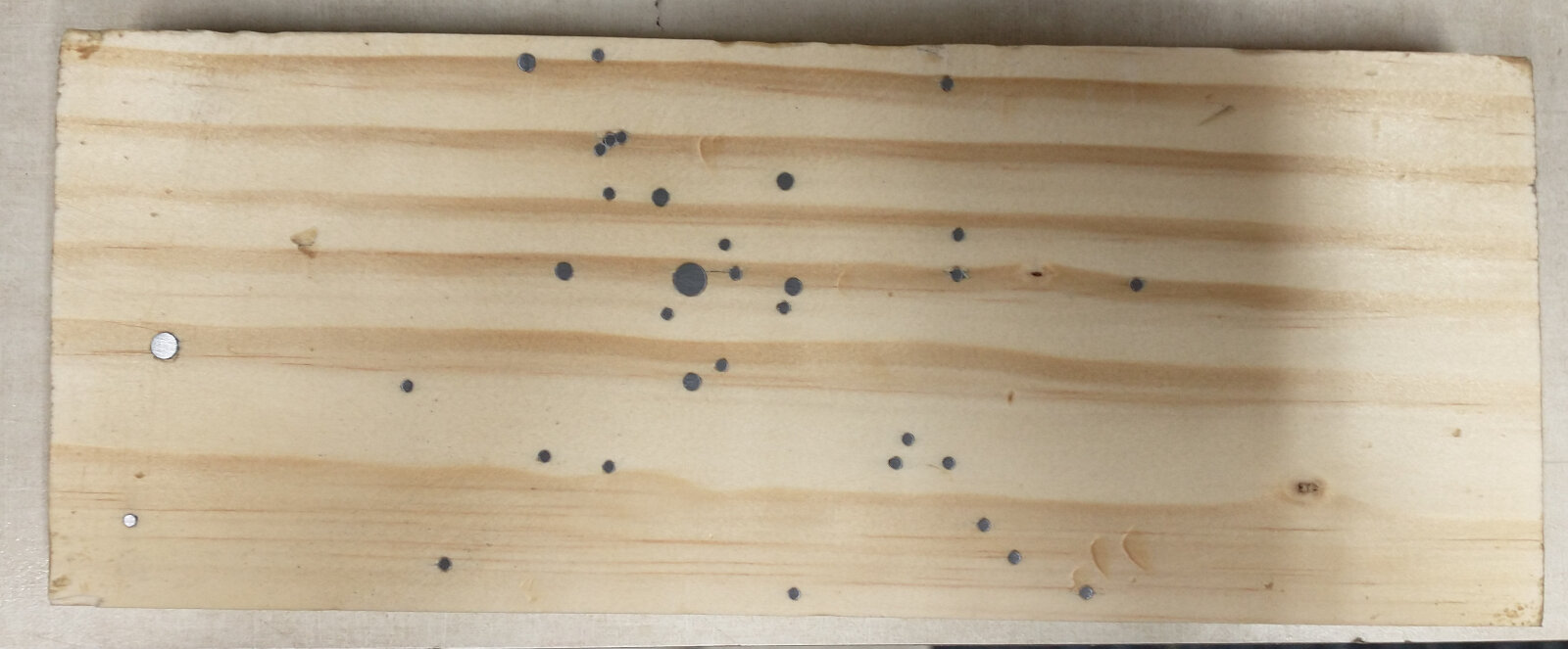 star chart magnet board prototype - nails