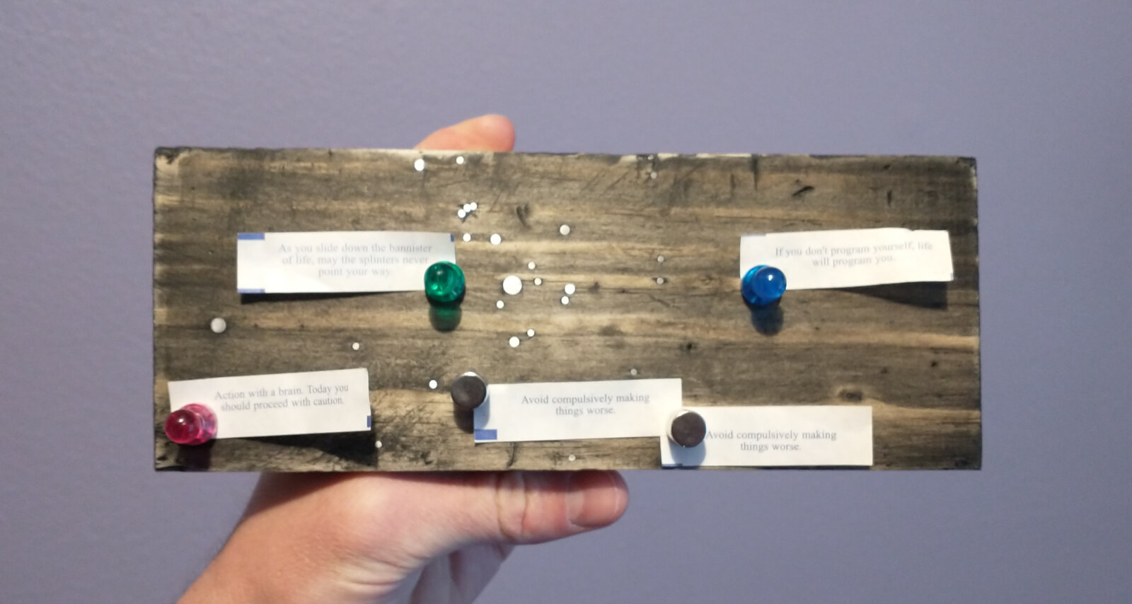 star chart magnet board prototype - in use